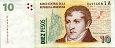 cambio 10 pesos argentino